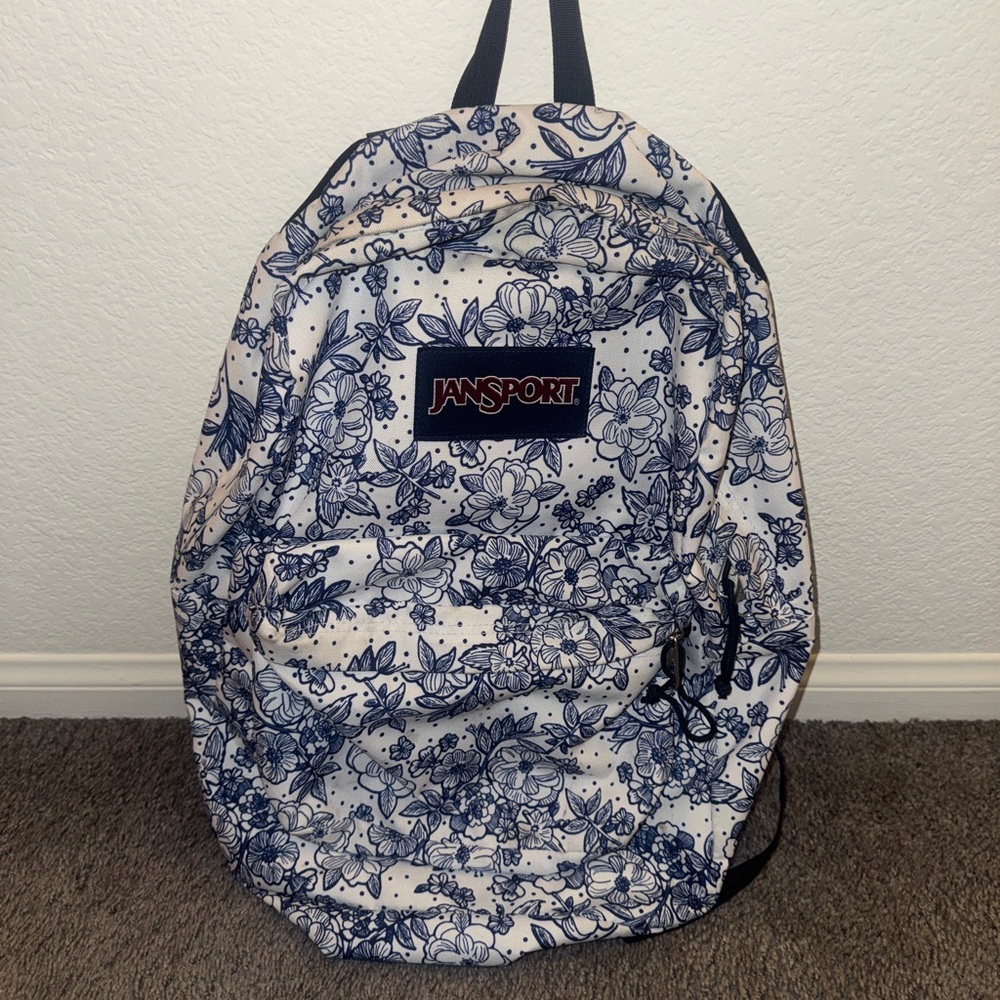 JanSport Navy Floral Backpack